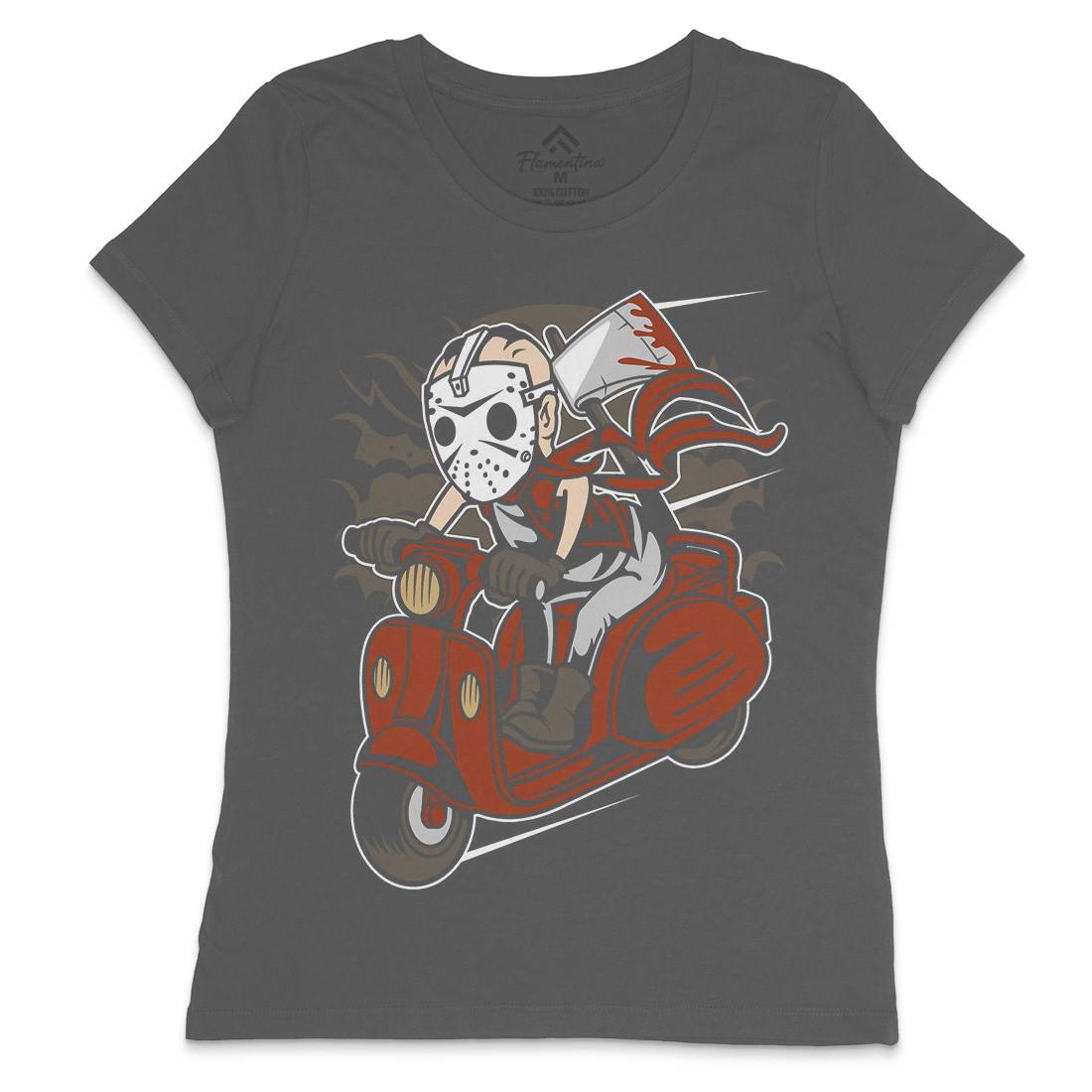 Slayer Scooter Womens Crew Neck T-Shirt Motorcycles C447