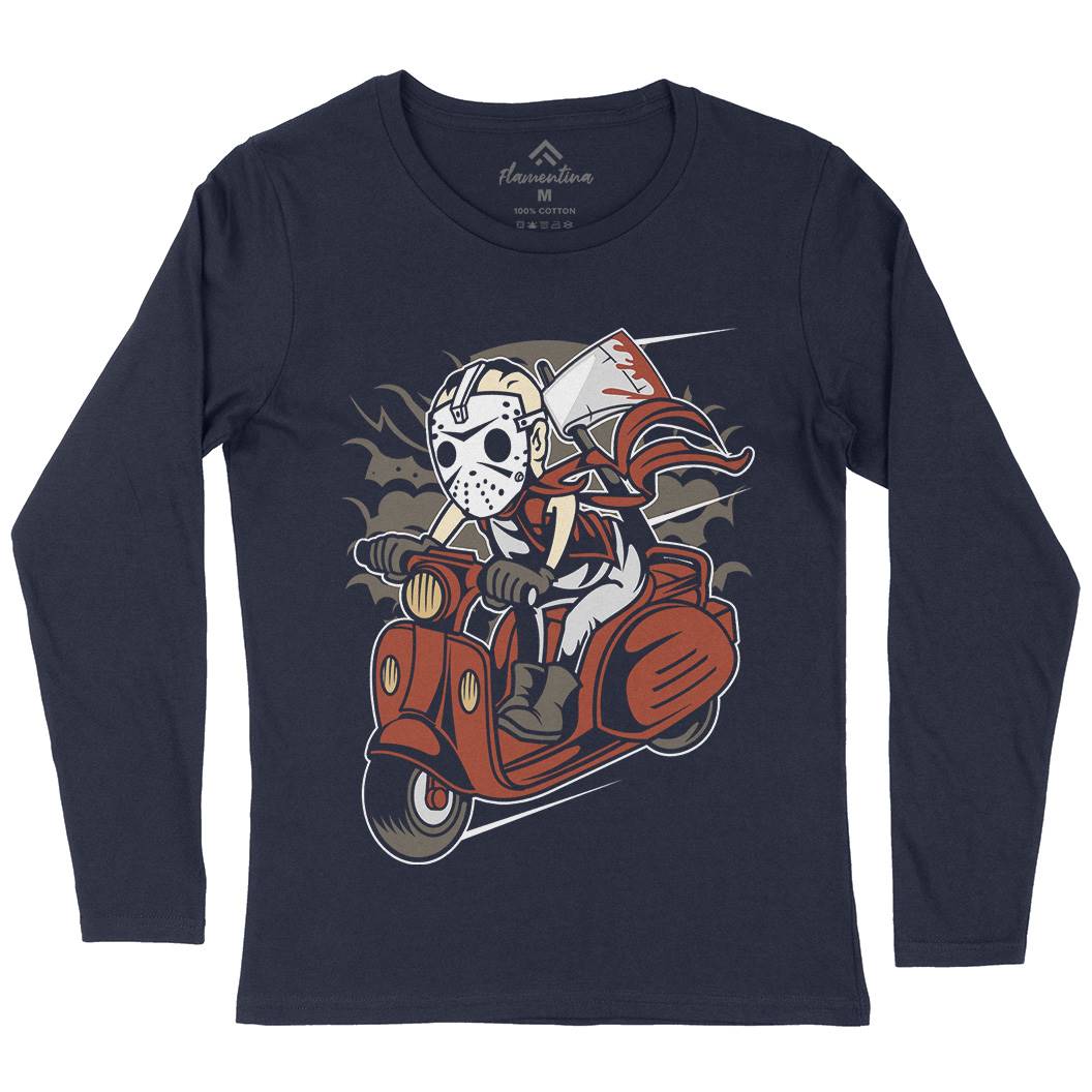 Slayer Scooter Womens Long Sleeve T-Shirt Motorcycles C447