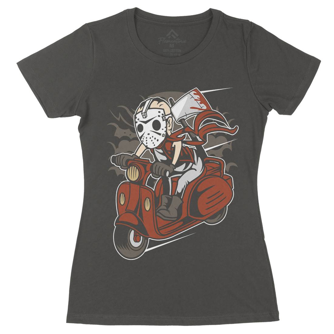 Slayer Scooter Womens Organic Crew Neck T-Shirt Motorcycles C447