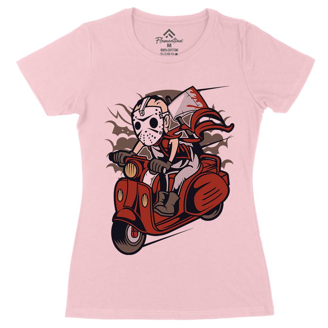 Slayer Scooter Womens Organic Crew Neck T-Shirt Motorcycles C447