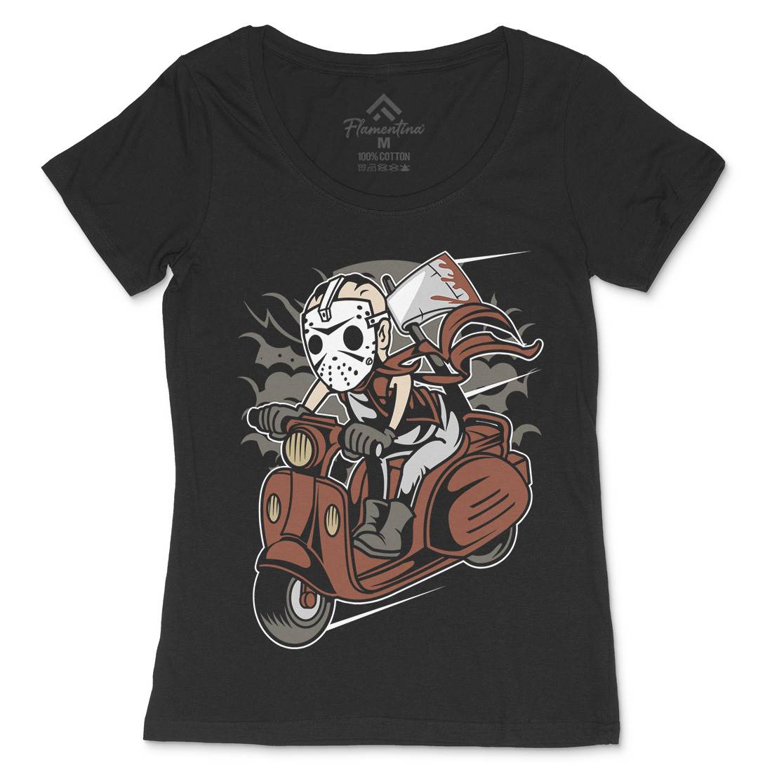 Slayer Scooter Womens Scoop Neck T-Shirt Motorcycles C447