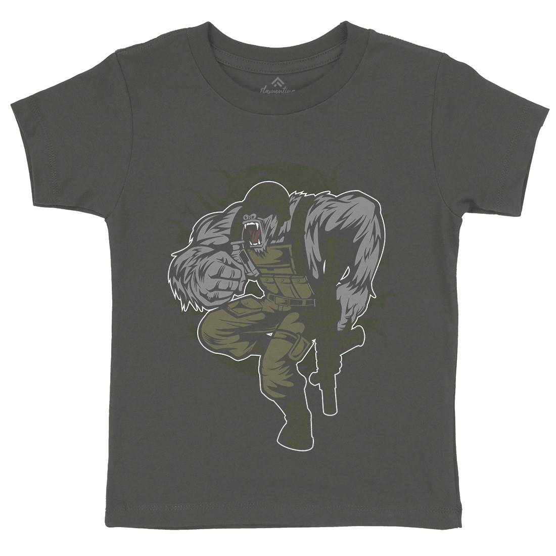 Soldier Ape Kids Crew Neck T-Shirt Army C448