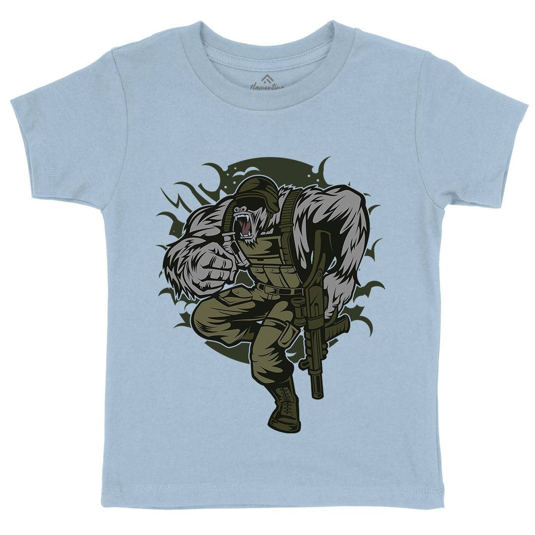 Soldier Ape Kids Organic Crew Neck T-Shirt Army C448