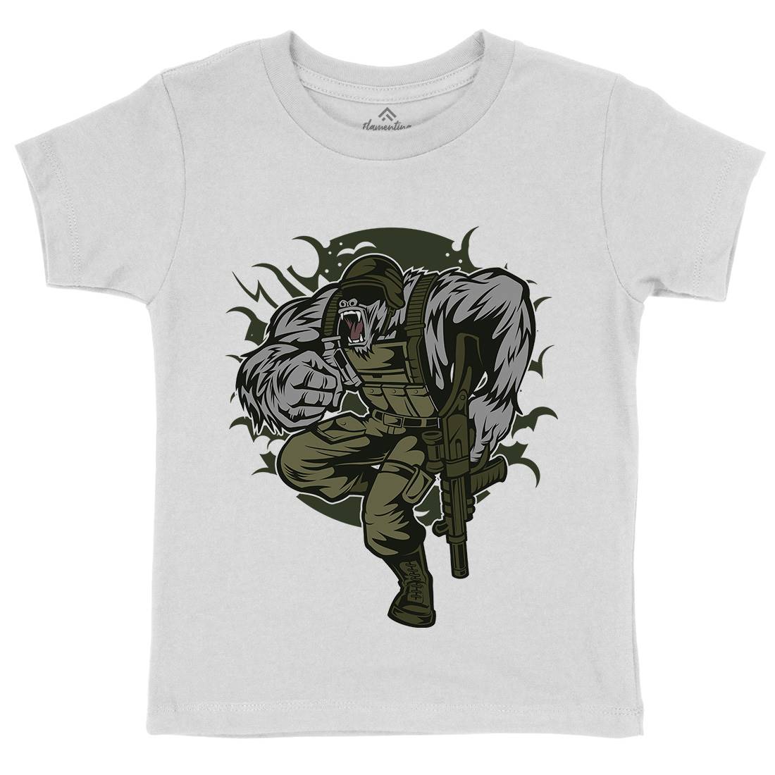 Soldier Ape Kids Organic Crew Neck T-Shirt Army C448