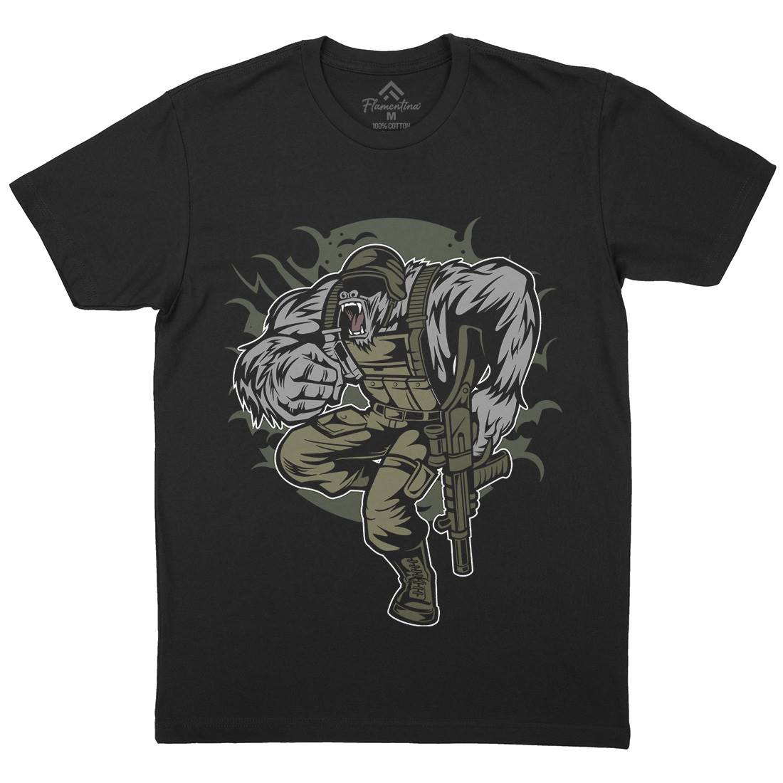 Soldier Ape Mens Crew Neck T-Shirt Army C448