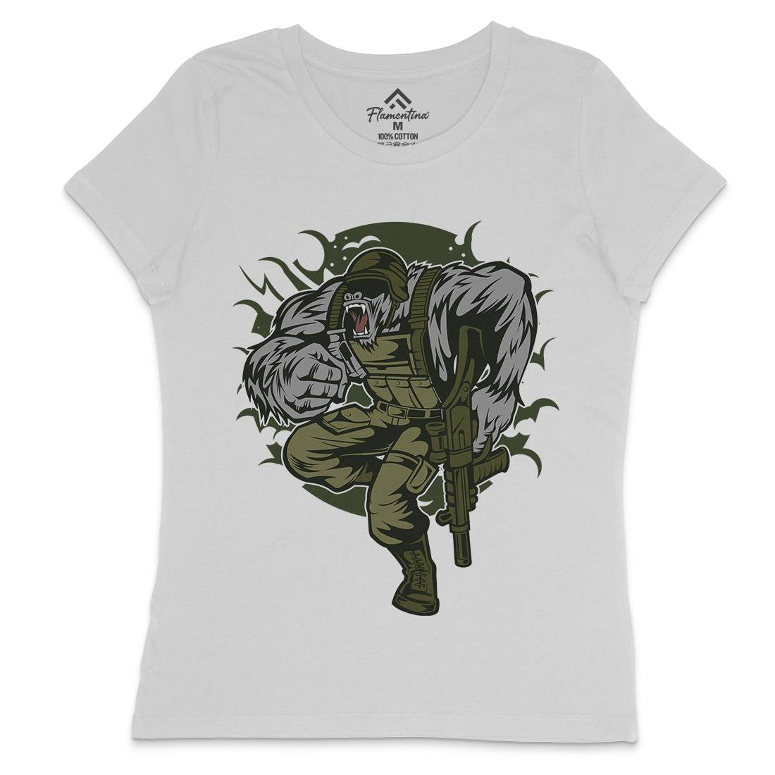 Soldier Ape Womens Crew Neck T-Shirt Army C448