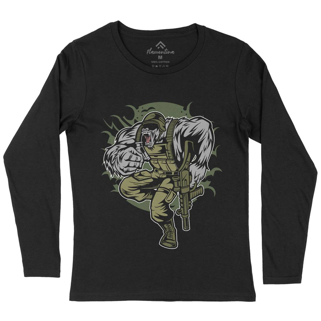 Soldier Ape Womens Long Sleeve T-Shirt Army C448