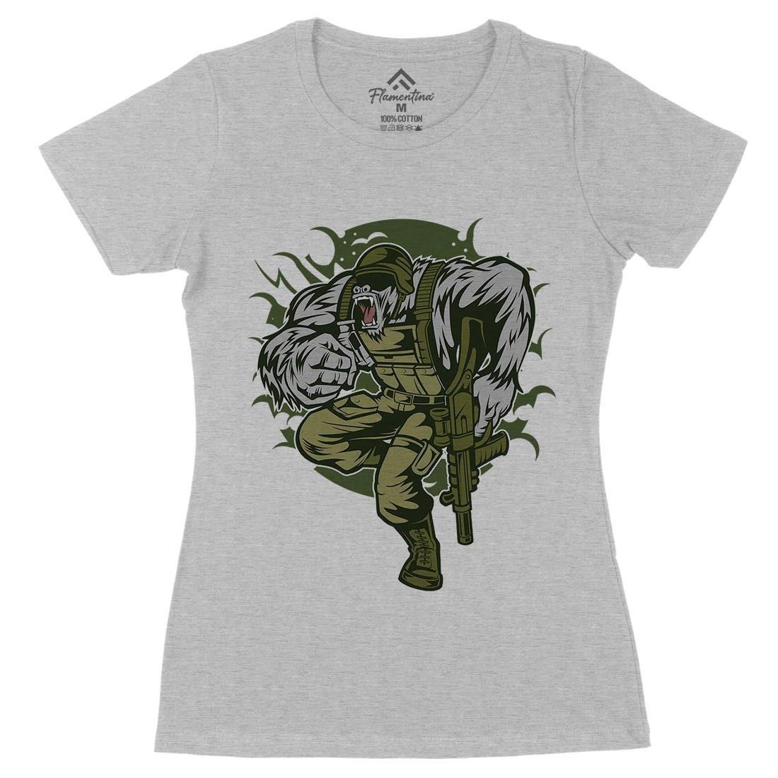 Soldier Ape Womens Organic Crew Neck T-Shirt Army C448