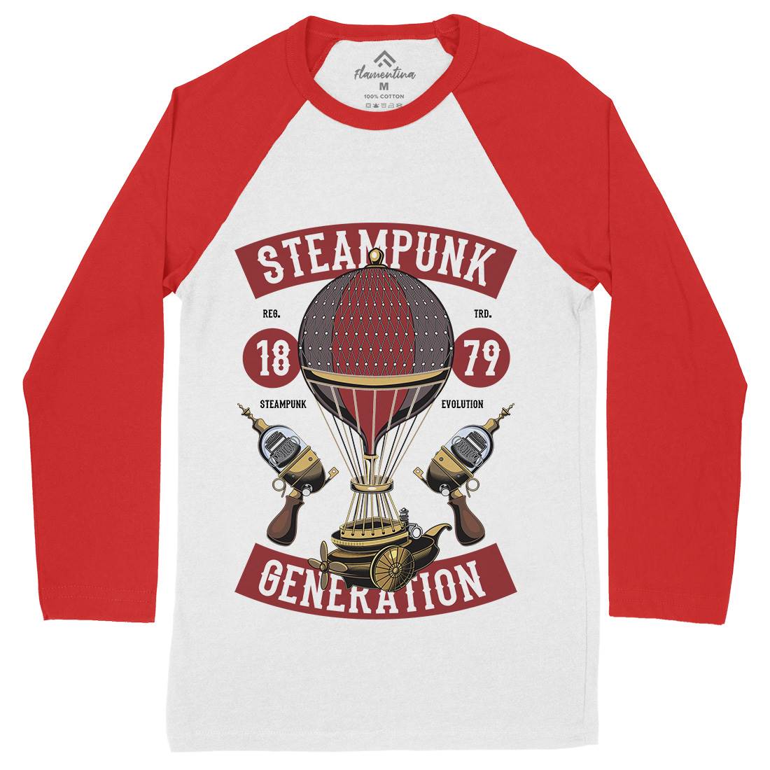 Generation Mens Long Sleeve Baseball T-Shirt Steampunk C449