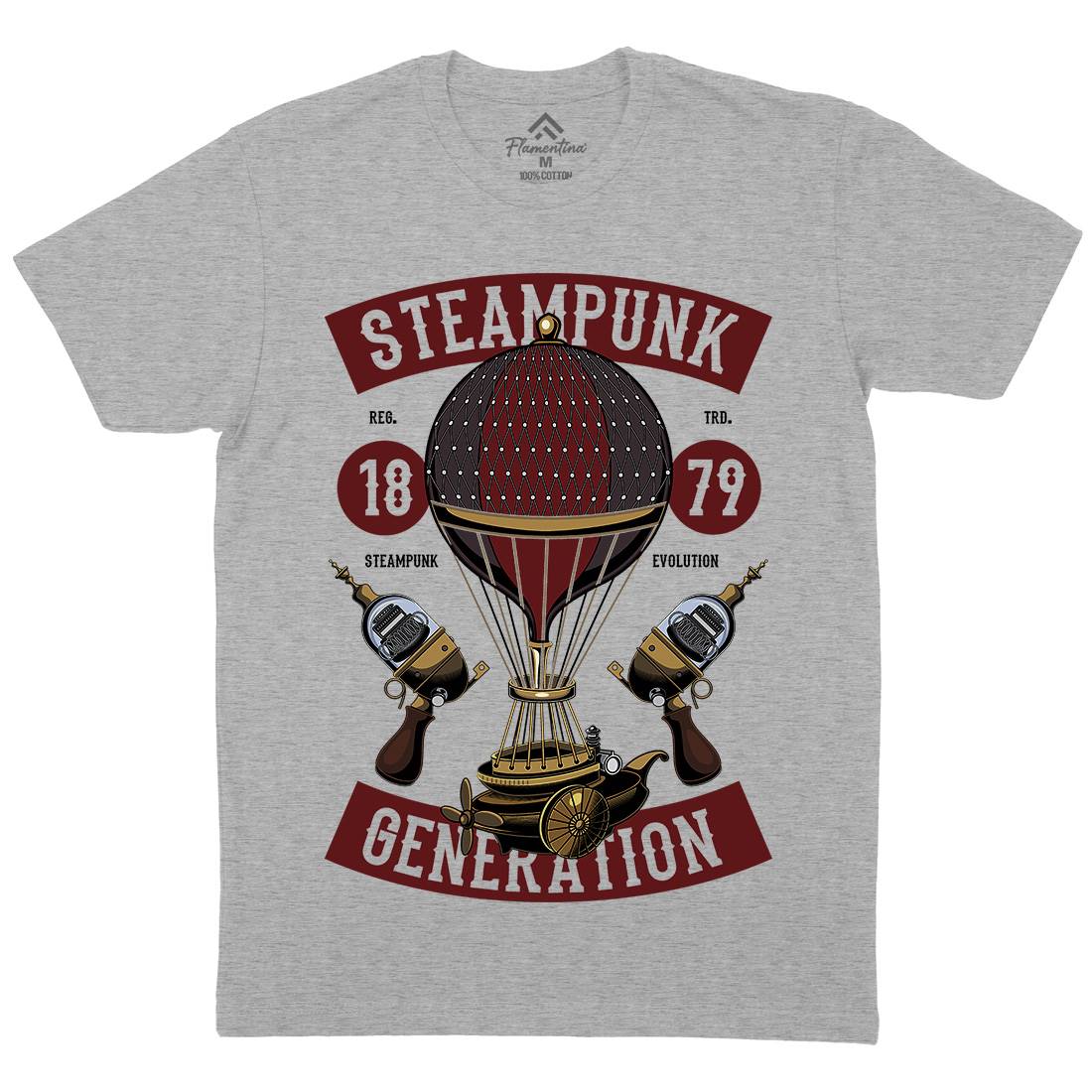 Generation Mens Organic Crew Neck T-Shirt Steampunk C449