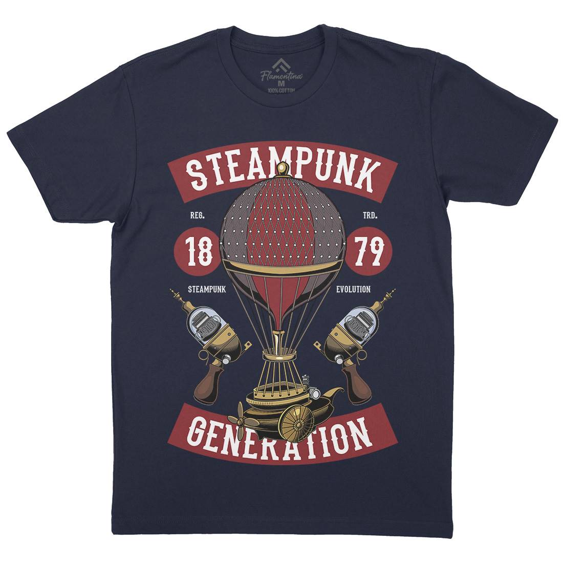 Generation Mens Crew Neck T-Shirt Steampunk C449