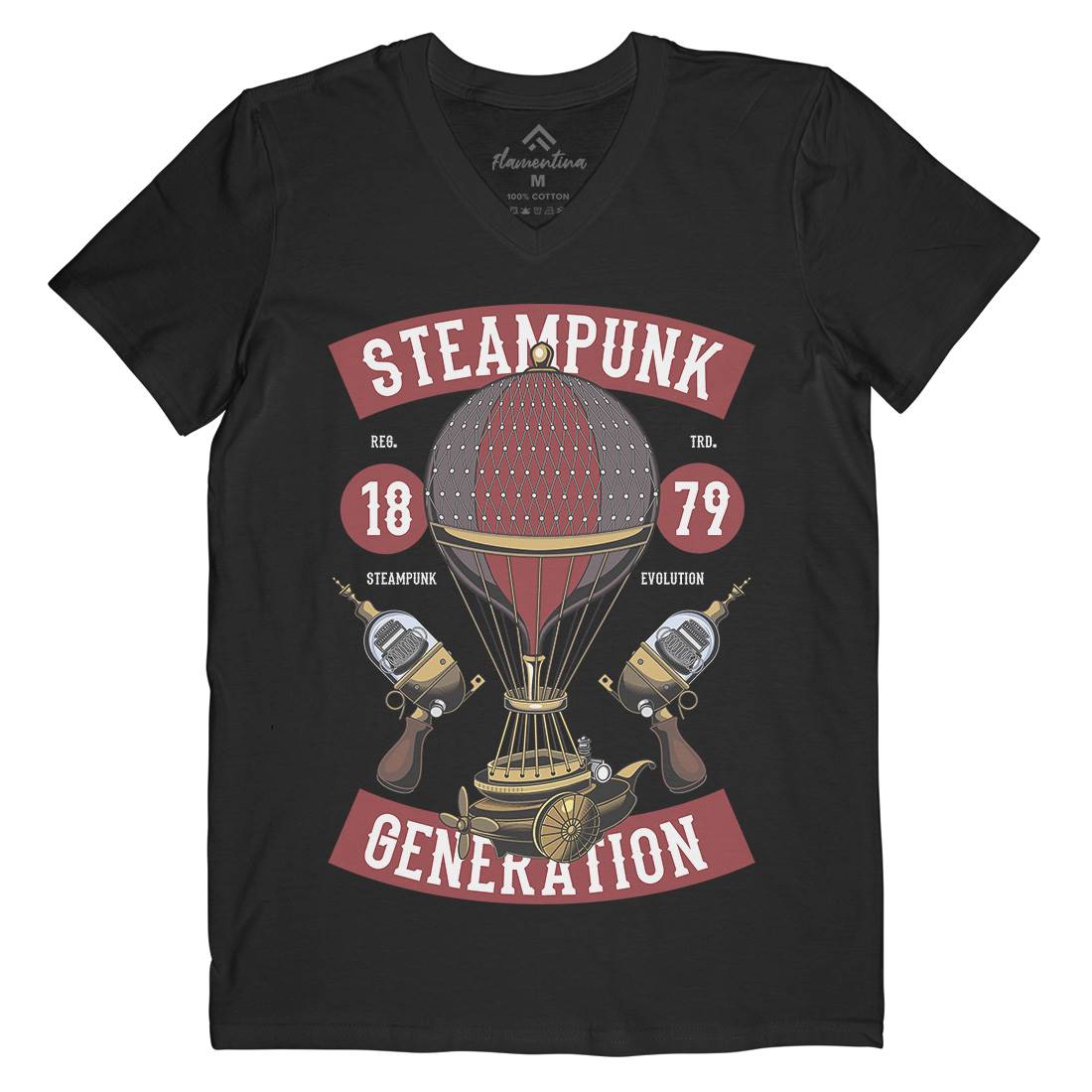 Generation Mens Organic V-Neck T-Shirt Steampunk C449