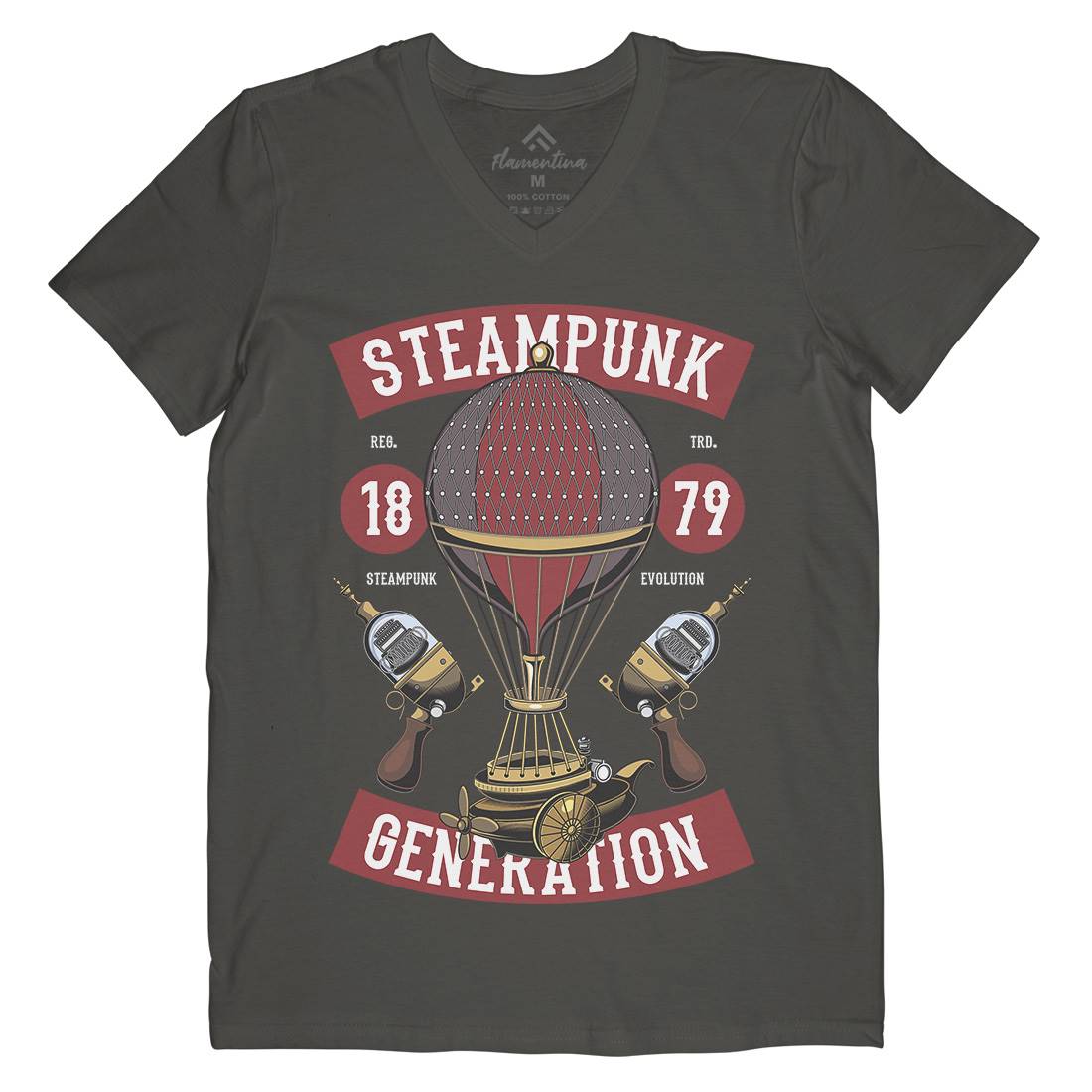 Generation Mens V-Neck T-Shirt Steampunk C449