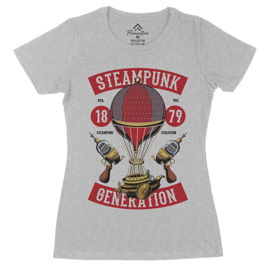 Generation Womens Organic Crew Neck T-Shirt Steampunk C449