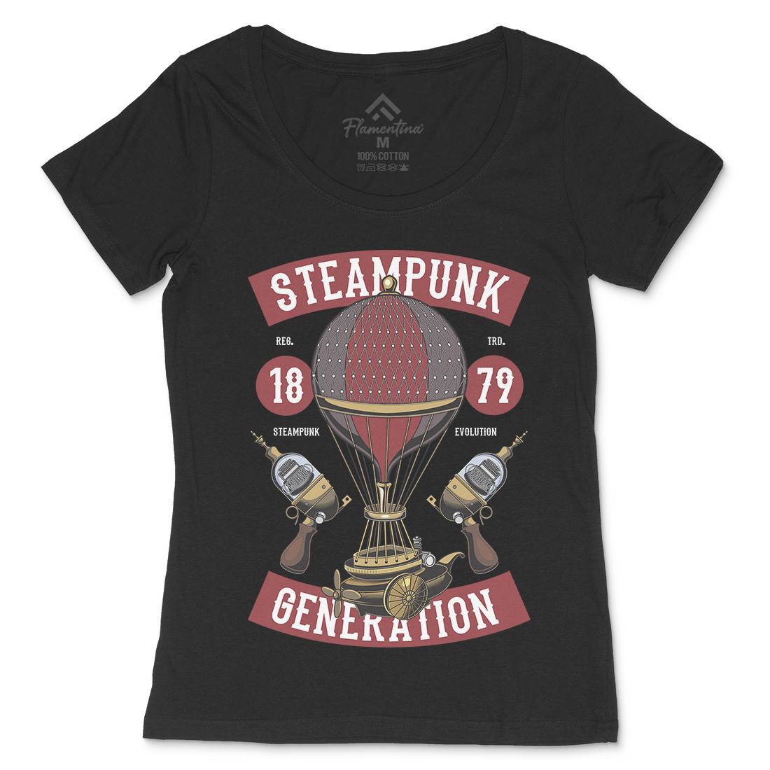 Generation Womens Scoop Neck T-Shirt Steampunk C449