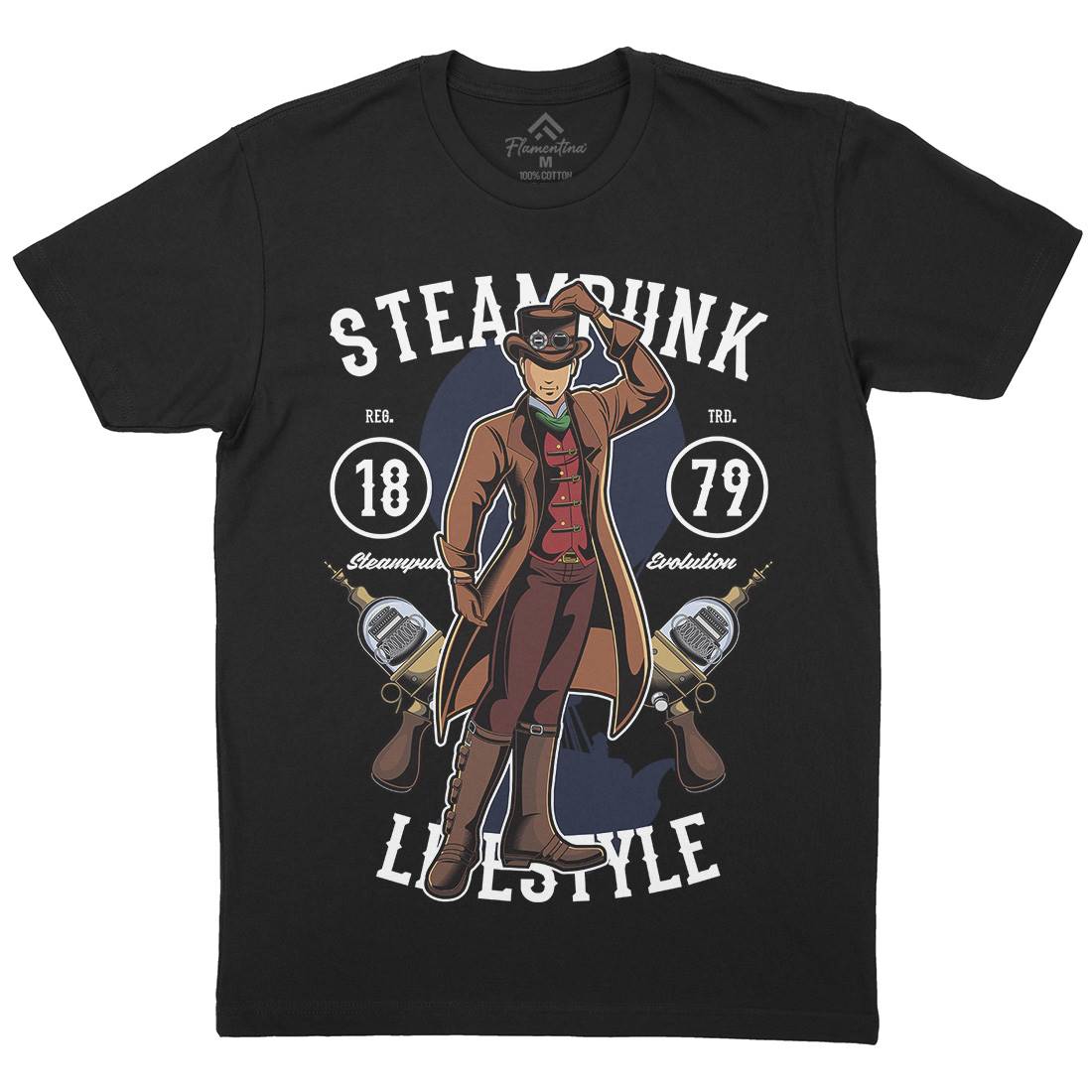 Lifestyle Mens Organic Crew Neck T-Shirt Steampunk C450