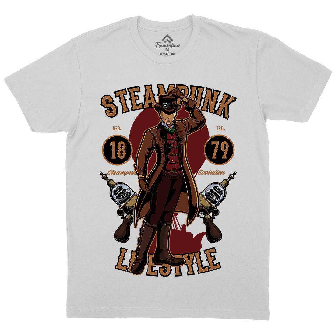 Lifestyle Mens Crew Neck T-Shirt Steampunk C450