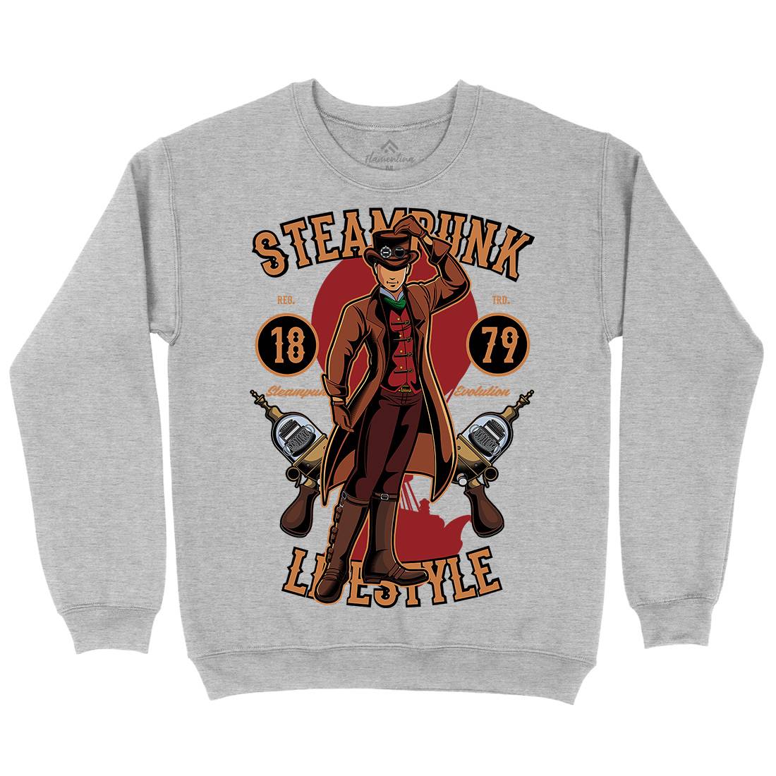 Lifestyle Mens Crew Neck Sweatshirt Steampunk C450