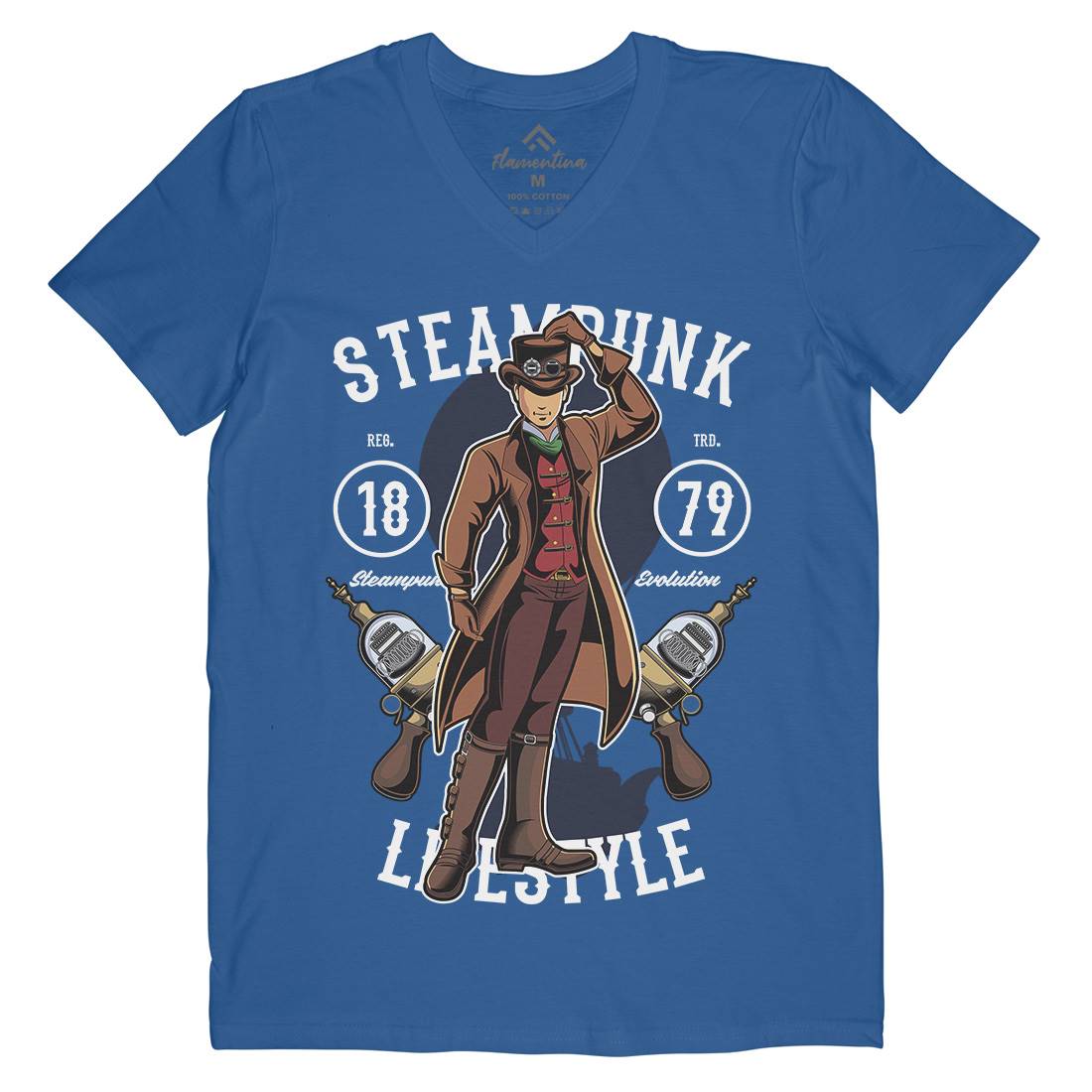 Lifestyle Mens V-Neck T-Shirt Steampunk C450