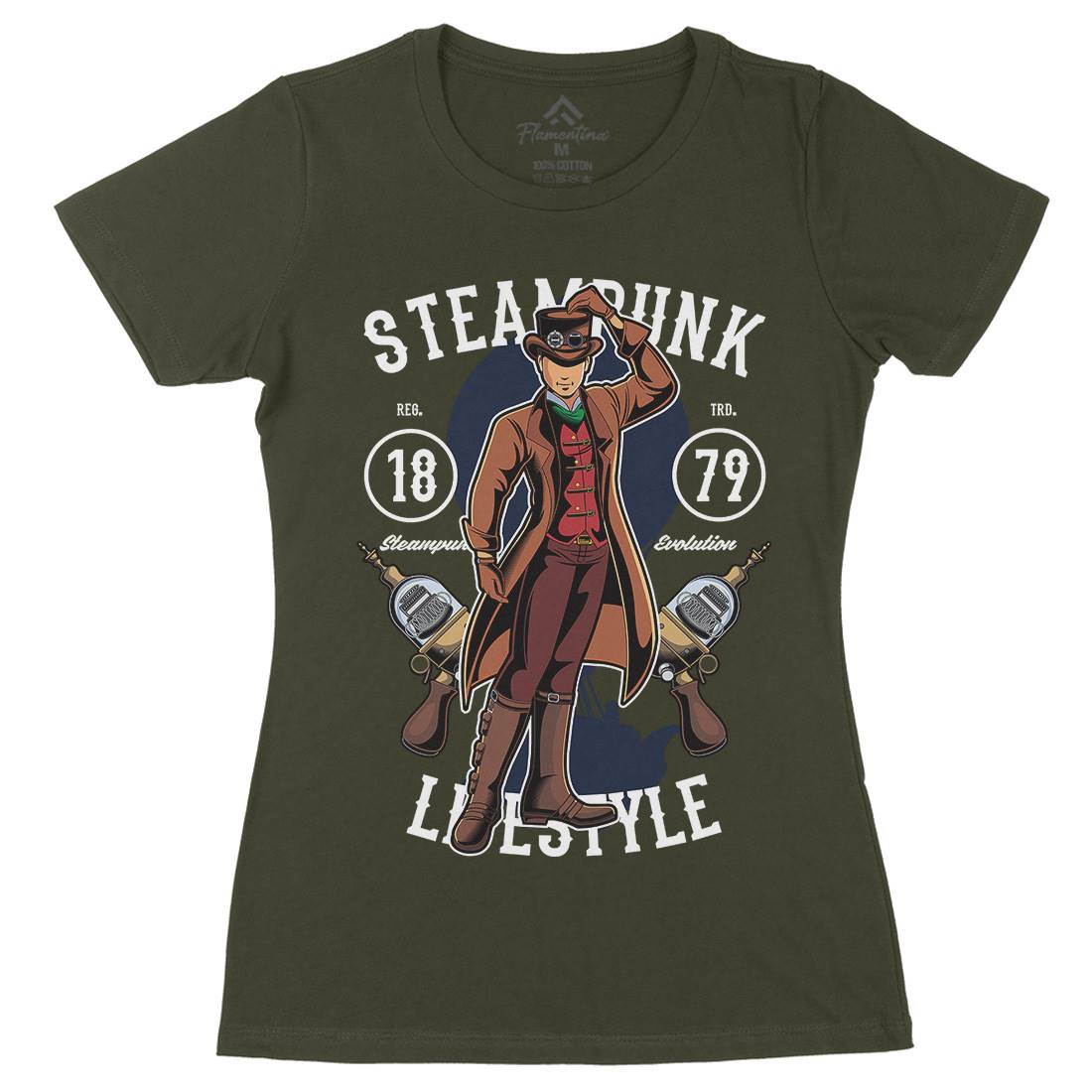 Lifestyle Womens Organic Crew Neck T-Shirt Steampunk C450