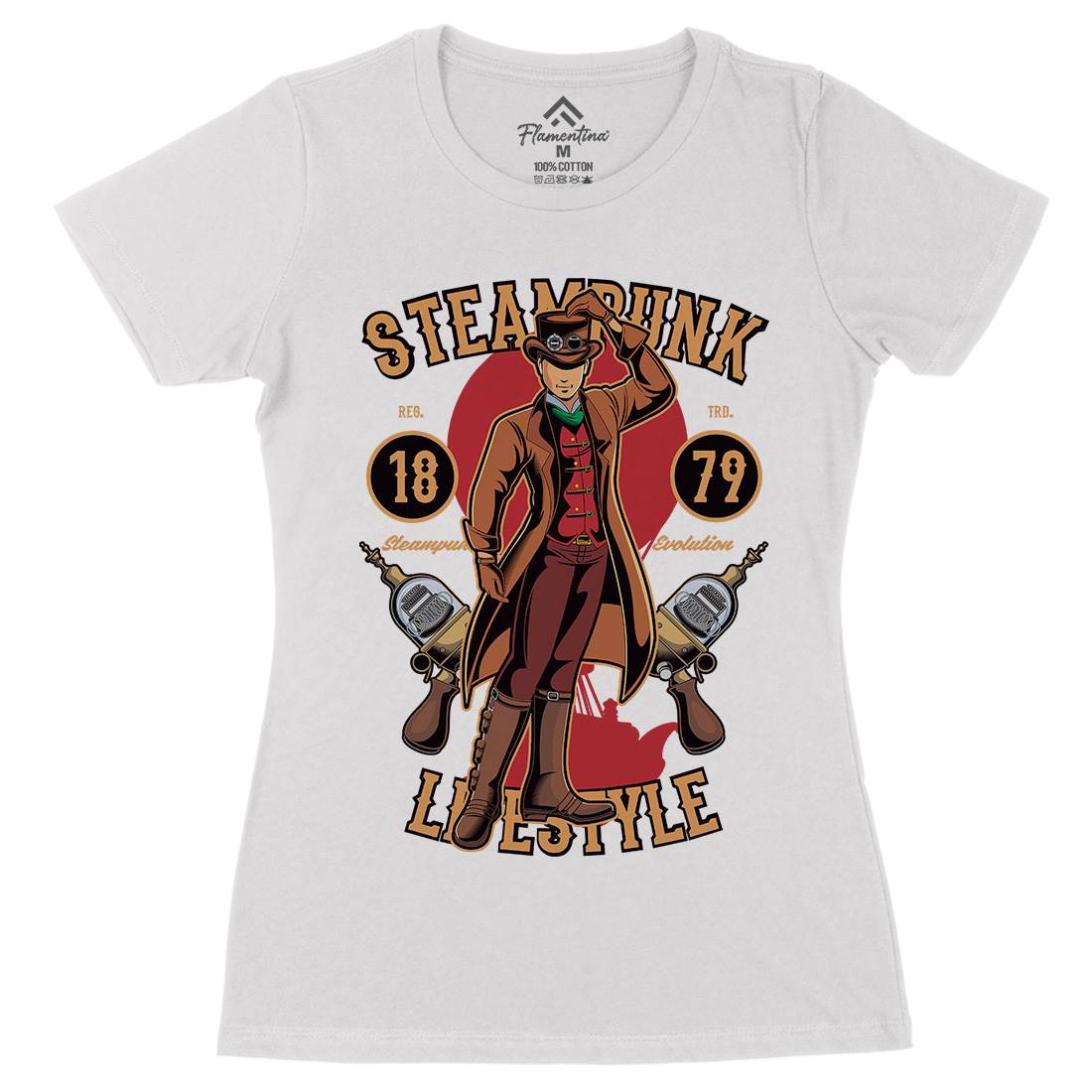 Lifestyle Womens Organic Crew Neck T-Shirt Steampunk C450