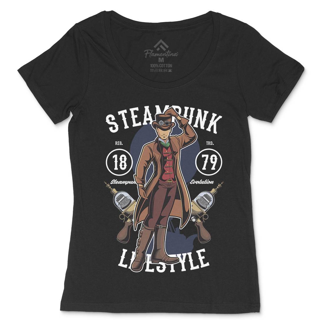 Lifestyle Womens Scoop Neck T-Shirt Steampunk C450