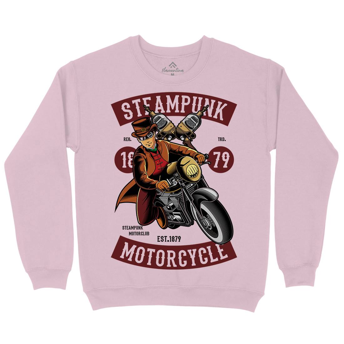 Motorcycle Kids Crew Neck Sweatshirt Steampunk C451