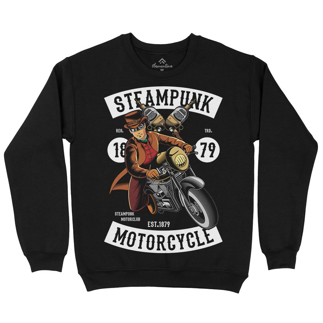 Motorcycle Kids Crew Neck Sweatshirt Steampunk C451