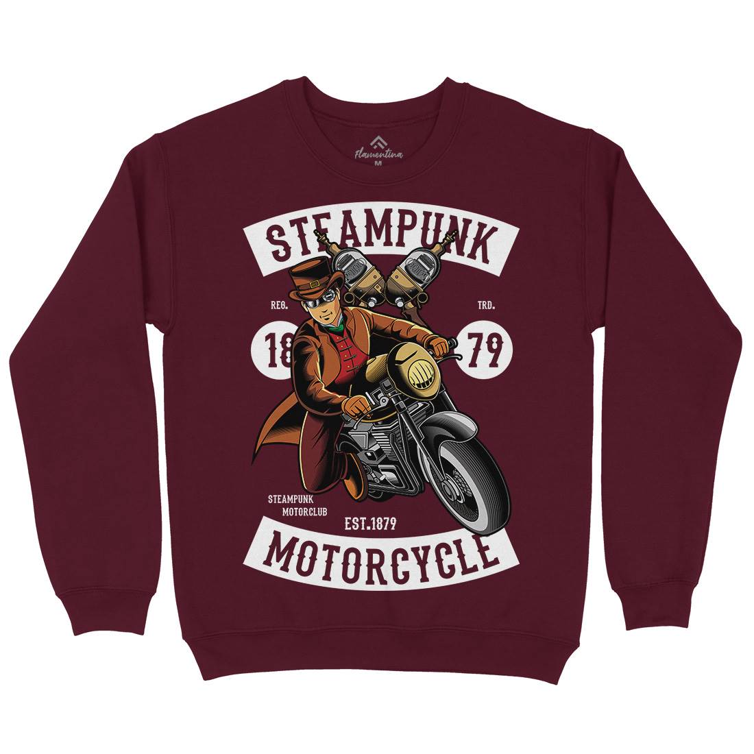 Motorcycle Mens Crew Neck Sweatshirt Steampunk C451