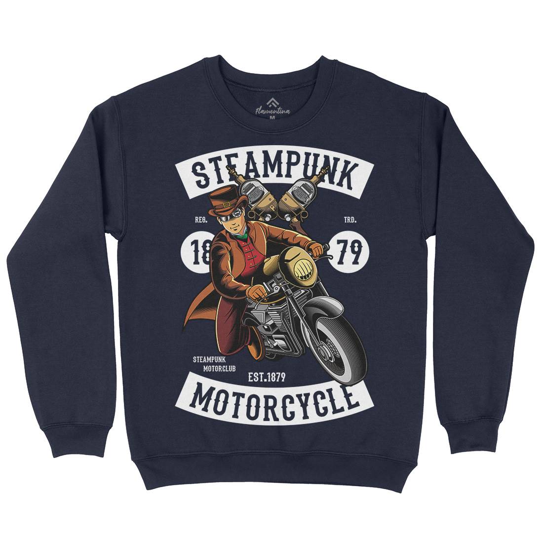 Motorcycle Mens Crew Neck Sweatshirt Steampunk C451
