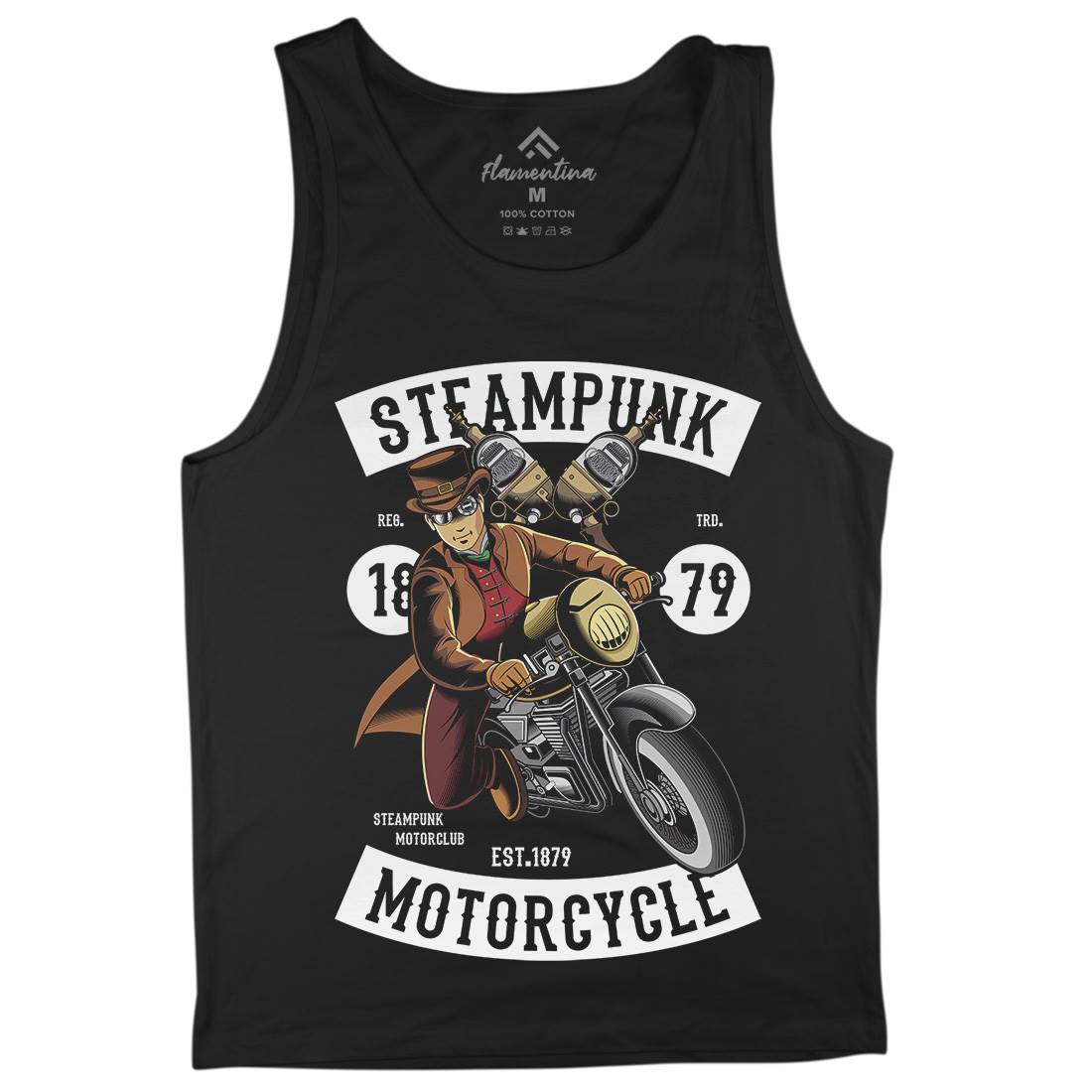 Motorcycle Mens Tank Top Vest Steampunk C451