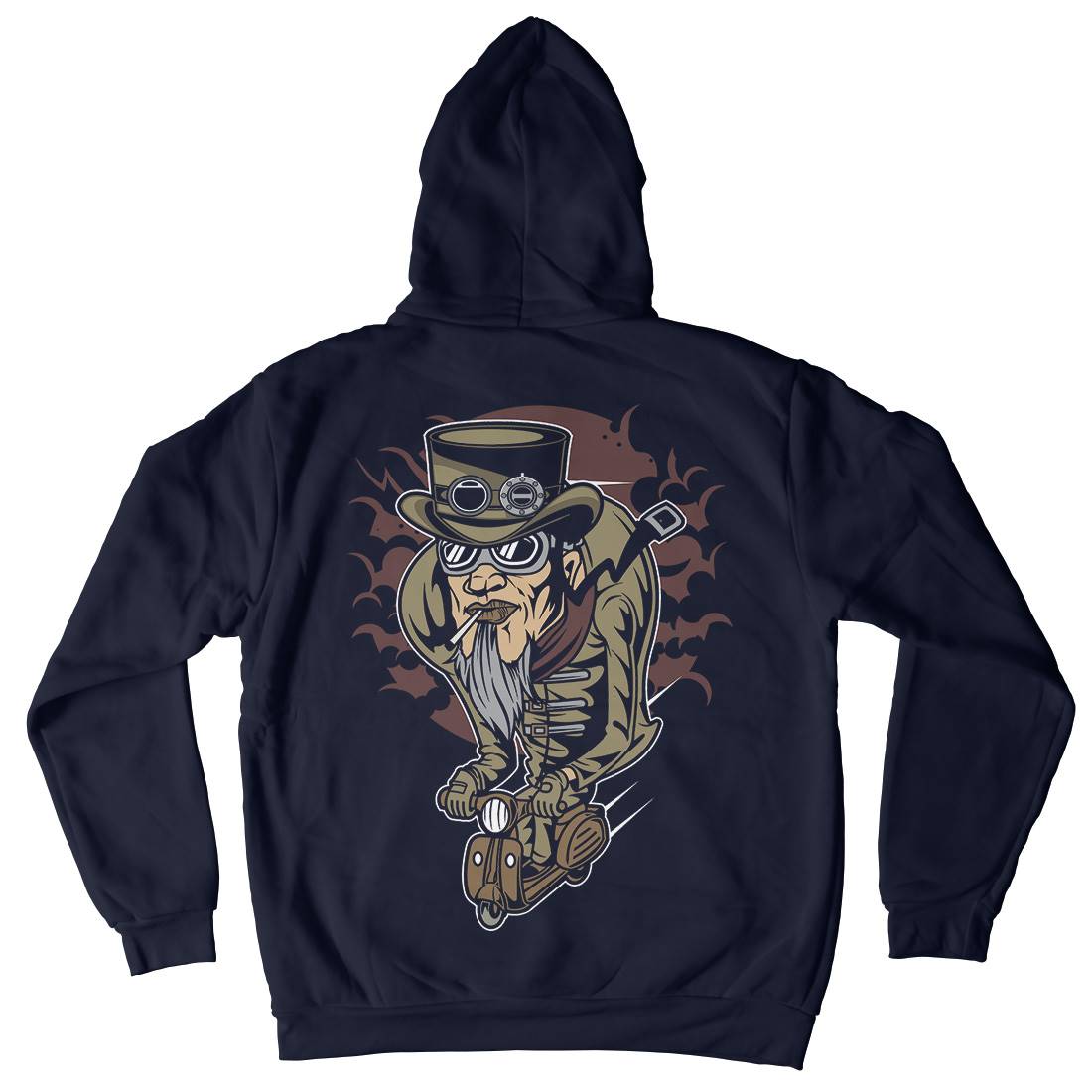 Scooter Man Mens Hoodie With Pocket Steampunk C452