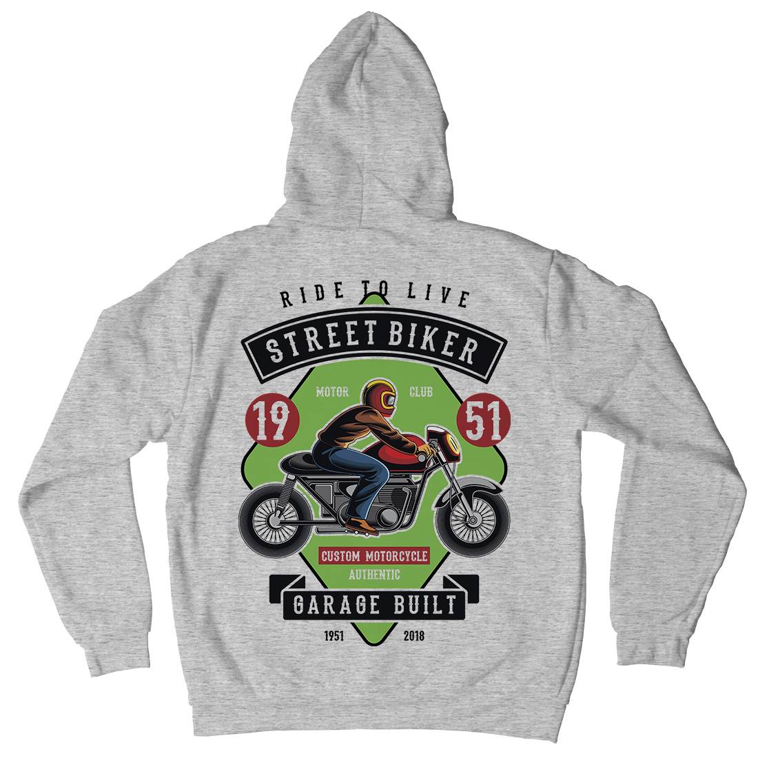 Street Biker Mens Hoodie With Pocket Motorcycles C453