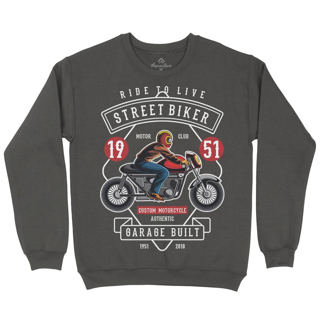 Street Biker Kids Crew Neck Sweatshirt Motorcycles C453