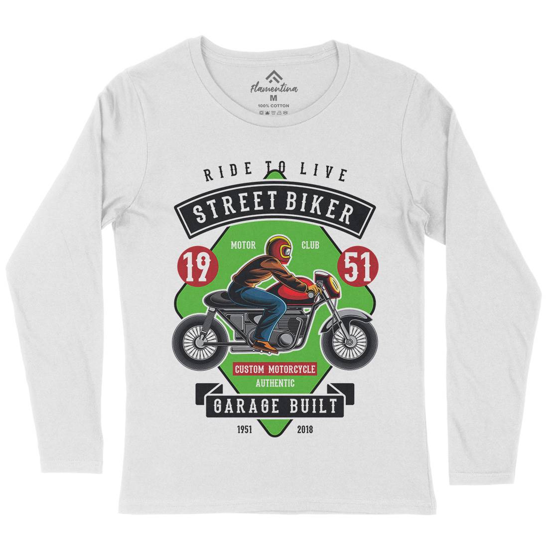 Street Biker Womens Long Sleeve T-Shirt Motorcycles C453