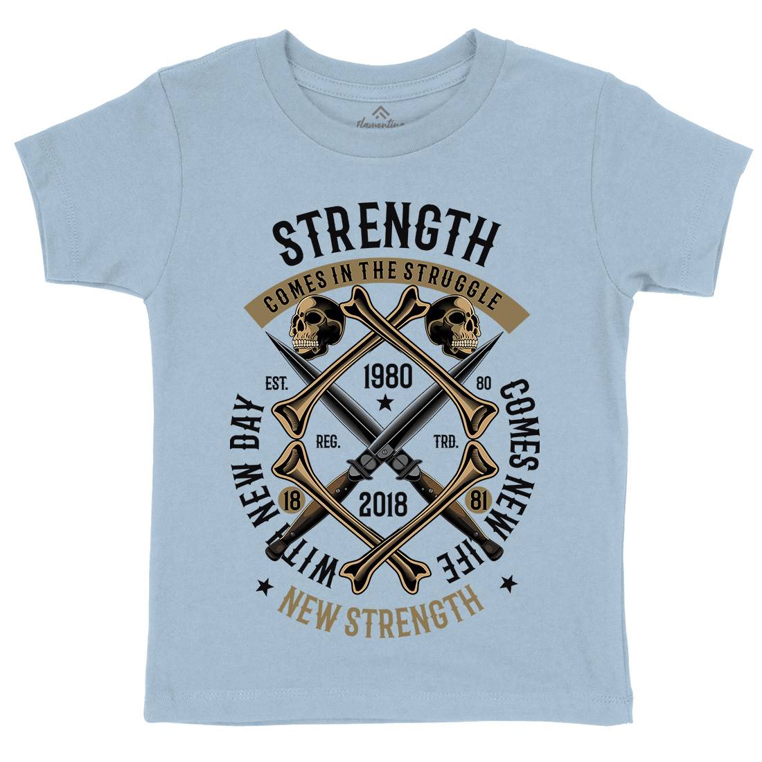 Strength Kids Crew Neck T-Shirt Army C454