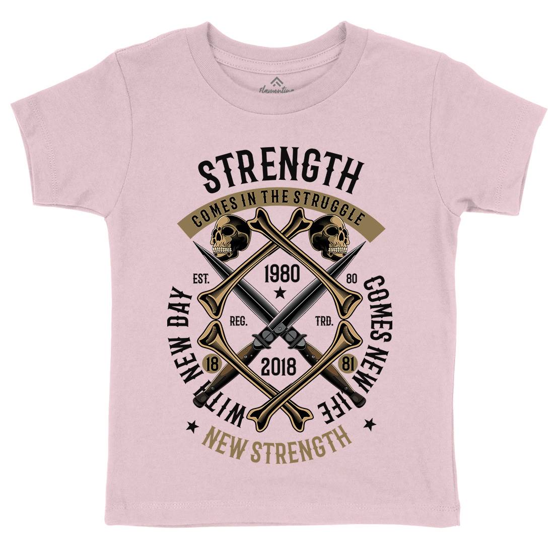 Strength Kids Organic Crew Neck T-Shirt Army C454