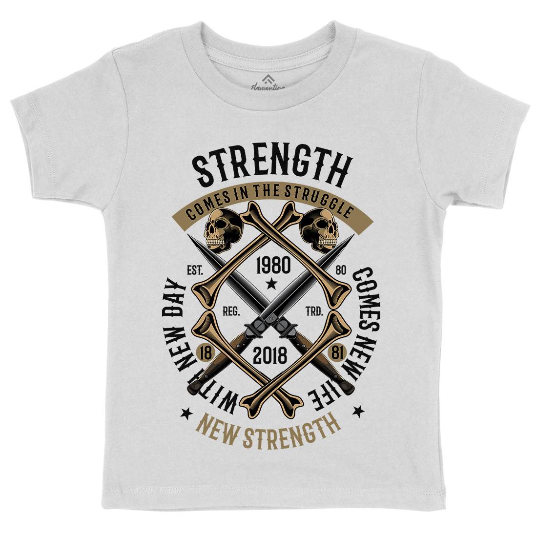Strength Kids Crew Neck T-Shirt Army C454