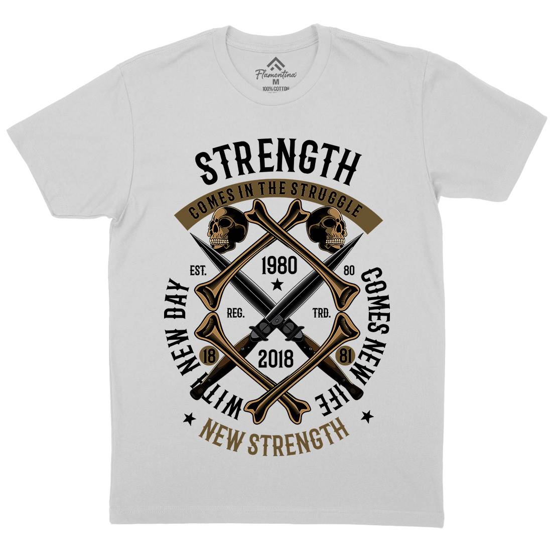 Strength Mens Crew Neck T-Shirt Army C454