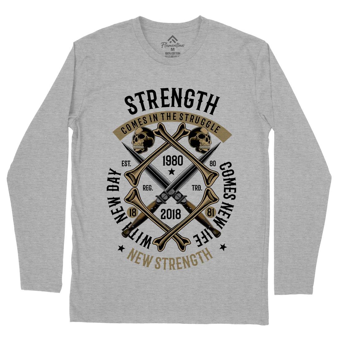 Strength Mens Long Sleeve T-Shirt Army C454