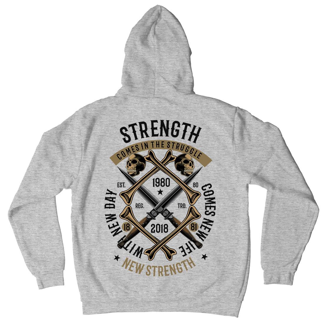 Strength Mens Hoodie With Pocket Army C454