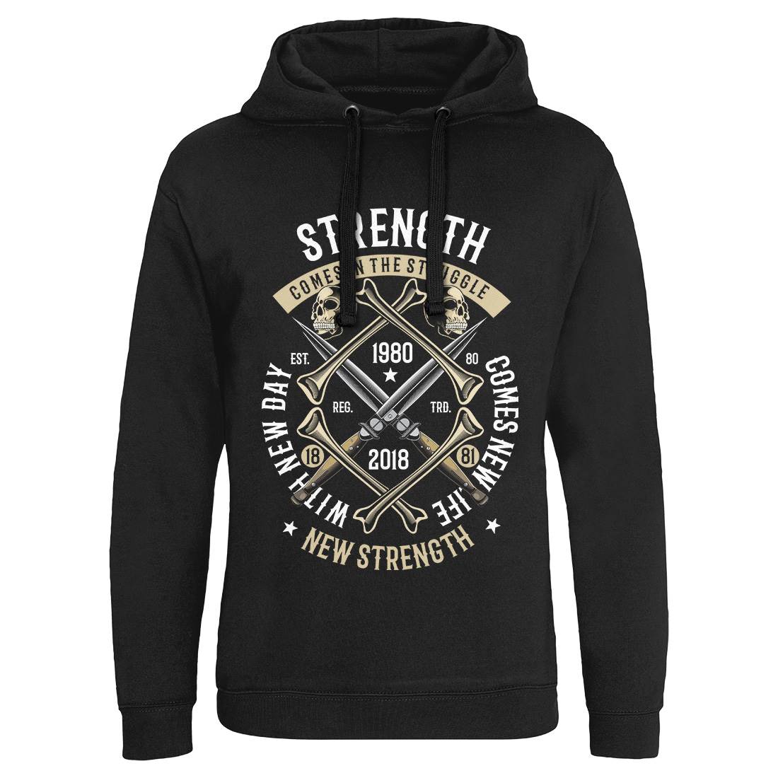 Strength Mens Hoodie Without Pocket Army C454
