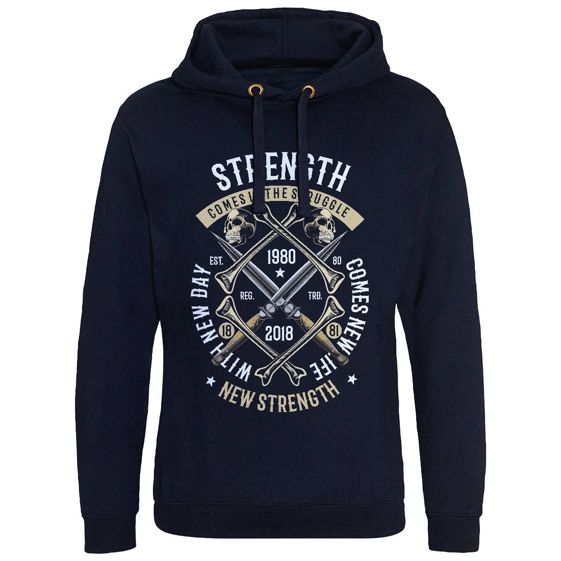 Strength Mens Hoodie Without Pocket Army C454