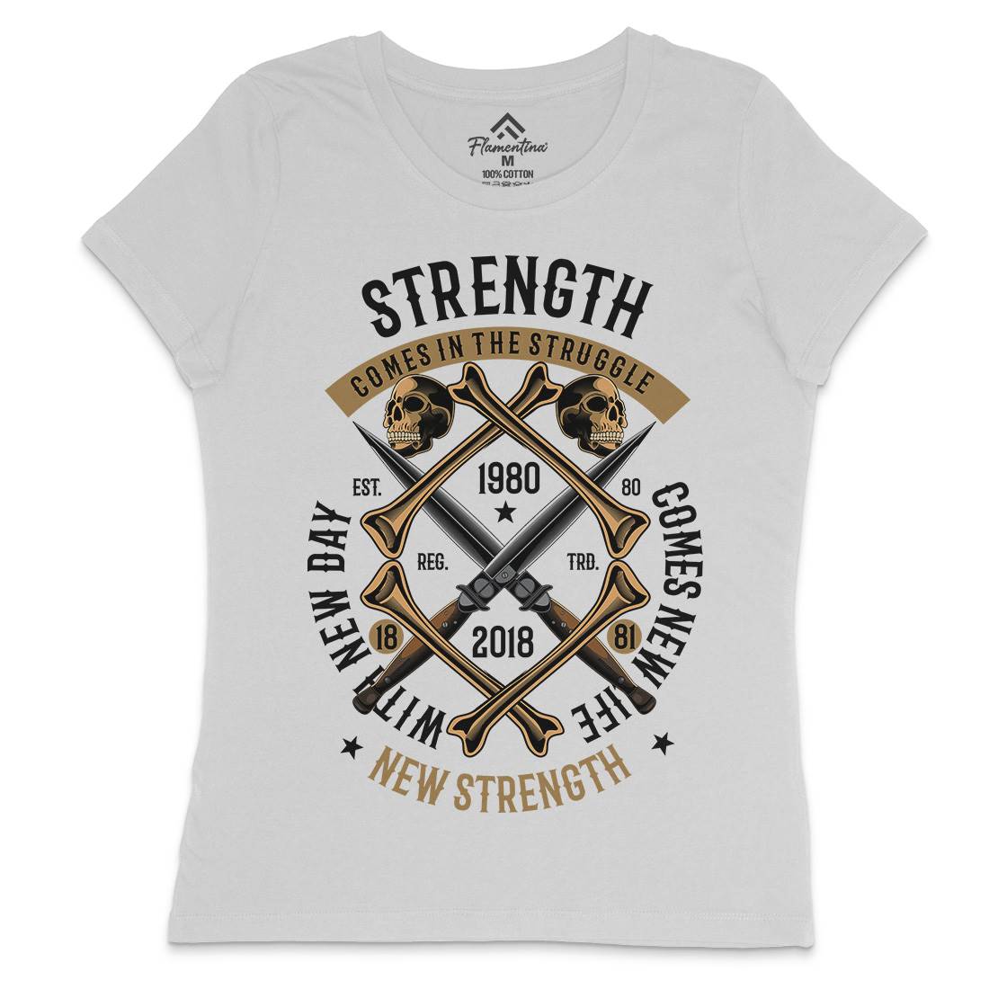 Strength Womens Crew Neck T-Shirt Army C454