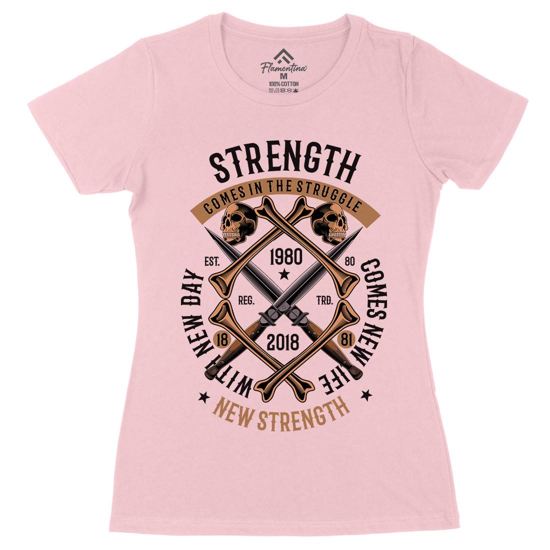 Strength Womens Organic Crew Neck T-Shirt Army C454
