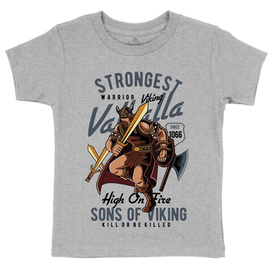Strongest Viking Kids Organic Crew Neck T-Shirt Warriors C455