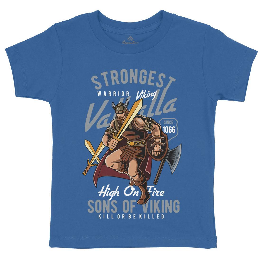 Strongest Viking Kids Organic Crew Neck T-Shirt Warriors C455