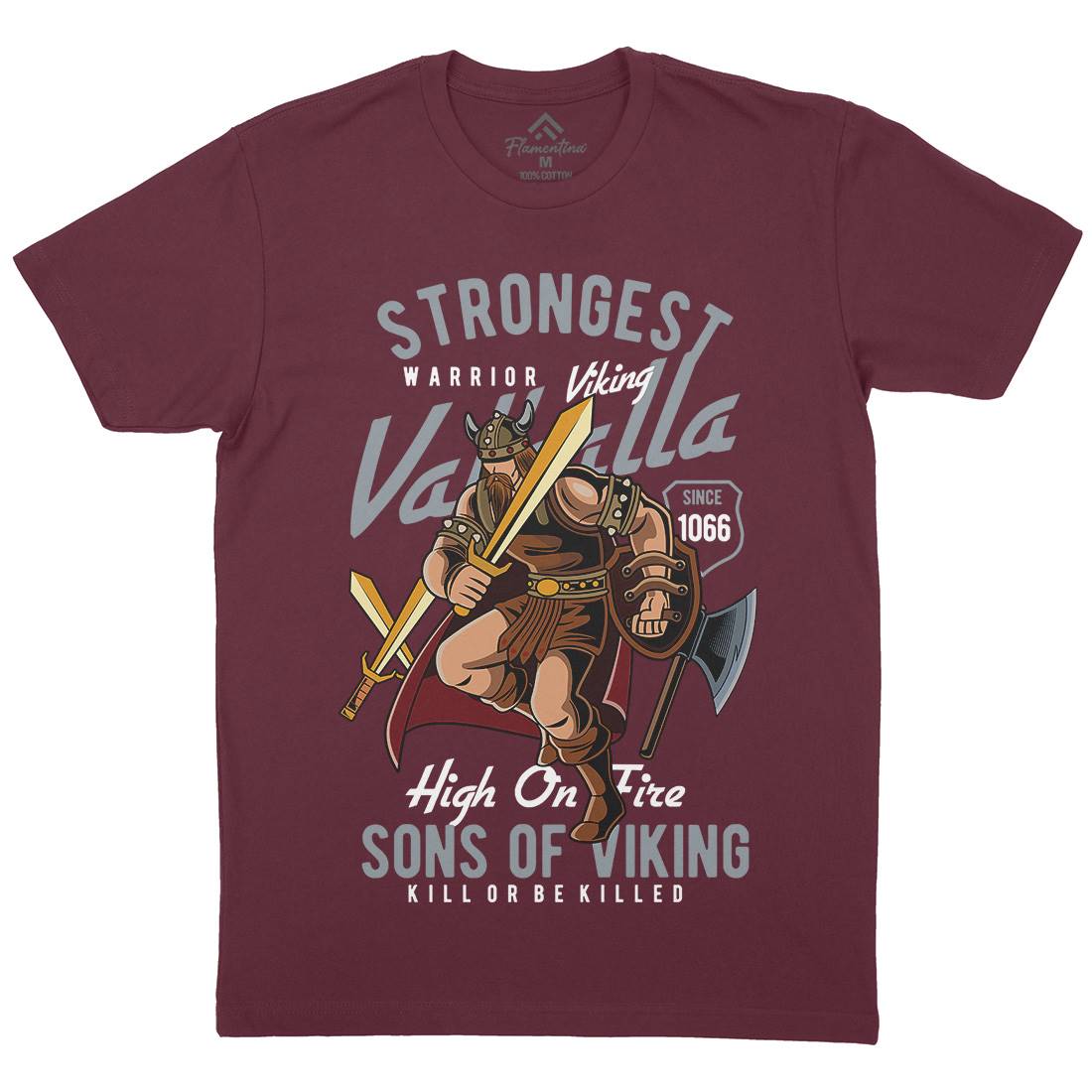 Strongest Viking Mens Crew Neck T-Shirt Warriors C455