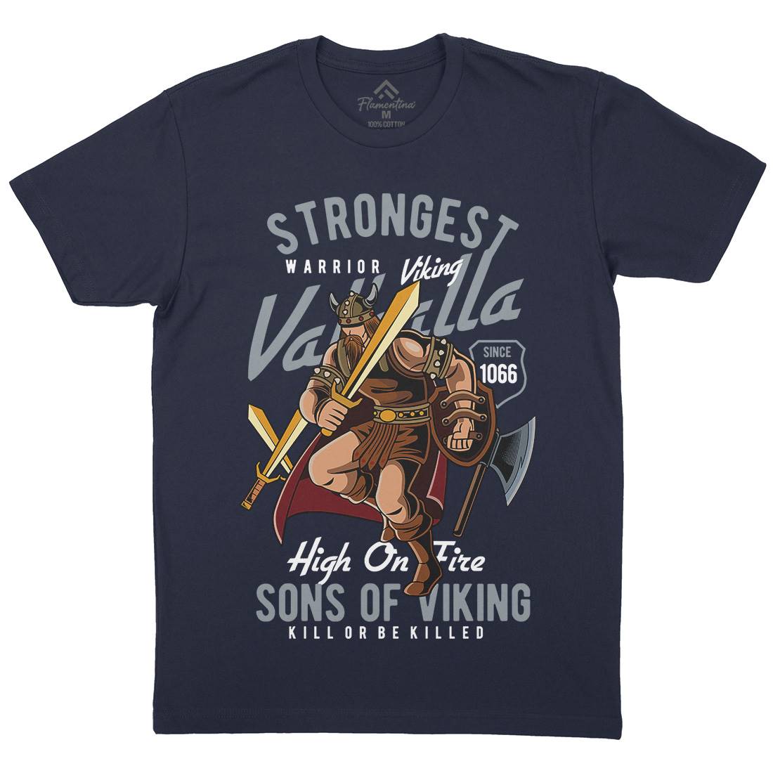 Strongest Viking Mens Crew Neck T-Shirt Warriors C455