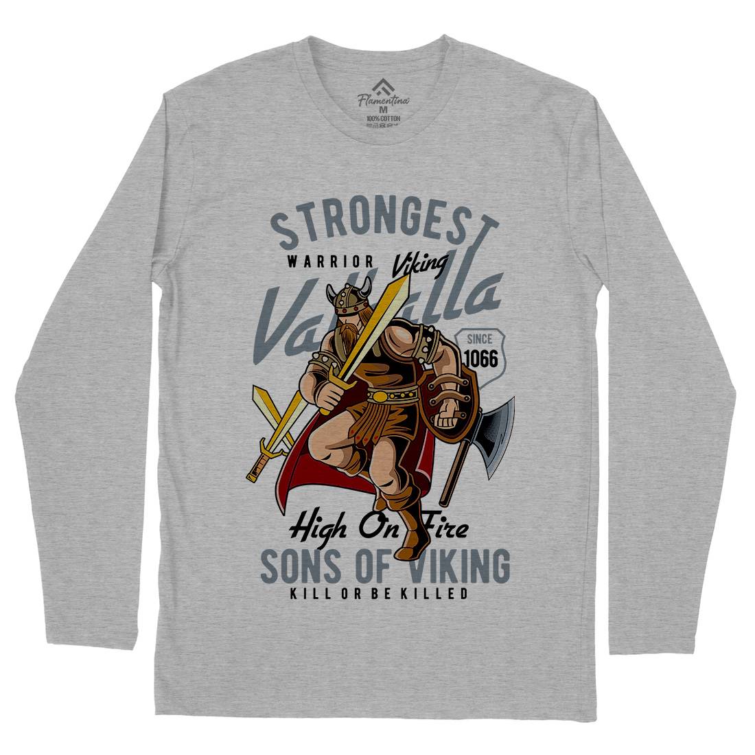 Strongest Viking Mens Long Sleeve T-Shirt Warriors C455